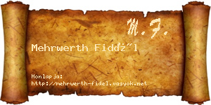 Mehrwerth Fidél névjegykártya
